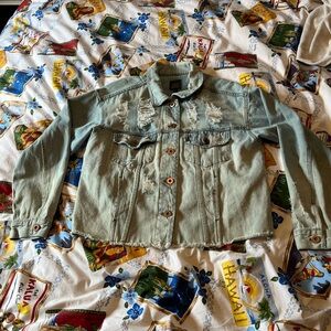 Wild Fable Light Blue Distressed Jean Jacket
